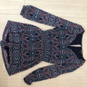 Floral/tribal Patterned Sheer Romper